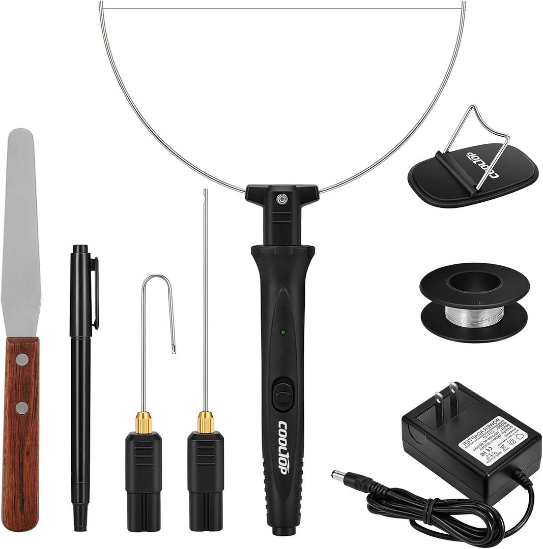 Cooltop Hot Wire Foam Cutter kit, 18W Styrofoam Knife Cutter Electric Hot Wire Foam Cutting Tool, Heated Foam Carving Knife Kit with Cleaning Pen for Foam Board, Pearl Cotton, EPP, KT Board, EPS