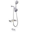 CISTPOFS 2 Handle Shower Faucet Set with Tub Spout Chrome, 2 Knob Tub and Shower Trim Kit with Rough-in Valve Wall Mounted