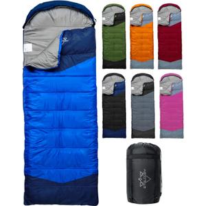 ETGLCOZY Sleeping Bags for Adults Cold Weather & Warm - Backpacking Camping Sleeping Bag for Kids 10-12 Girls Boys, Lightweight Compact Hiking Essentials Gear Sleep Must Haves (Blue, 3.3lbs/50-80℉)