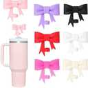 Pack of 2, GAISHION 7 pcs Lovely Bow Straw Covers Cap Toppers Compatible with Stanley 40/30 oz Tumbler Cups,Reusable Cute Silicone Straw Lids Tips Protectors for 0.4 in/10mm Stanley Cups Straws Accessories