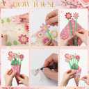 Motipuns 24 Sets DIY Flower Paper Bouquet Craft Kit Bulk for Kids Make Your Own Flower Bouquet DIY Craft School Classroom Teacher Gift Appreciation Gifts (Light Color,Daisy)