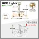 KCO Lighting 8-Light Glass Sputnik Chandelier Light Modern Gold Chandeliers Pendant Light Fixture Vintage Globe Ball Ceiling Flush Mount Light Fixture Kitchen Island, 36.6"L x 36.6"W x 9.6"H