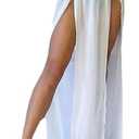 Mluiov Women's Sheer Mesh Chiffon Double Slit Cover Up Skirt Rave Festival Costume Swim Beach Flowy Long Maxi Skirts L