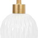 Spherical Soap Dispenser with Pump, Golden symmteric Pattern Bottle for Liquid soap, Homemade Lotions and Essential Oil