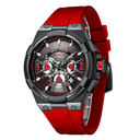 MF MINI FOCUS Mens Watches Unique Hollow Casual Wrist Watch (Chronograph/Waterproof/Luminous/Calendar/24 Hour) Silicon Band Fashion Watch for Men