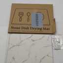 Quick Dry Stone Drying Mat for Kitchen Counter, Water-Absorbent Diatomaceous Dish Drying Mats, Multi-Purpose Stone Drying Tray for Cups Dishes Bottles, Pearl White-Marble