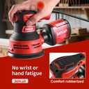 5" Electric Random Orbital Sander, 6 Variable Speeds Power Palm Sander with Vacuum Dust Collector for Hand Woodworking, Refinish Furniture
