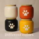 Black Small Porcelain Pet Urn with Wooden Paw Lid  Ceramic Cremation Urn for Doggo, Kitty or Fur Baby Ashes 2.9''x2.9'' Sealing Well, Elegant Decorative Memorial Display Urn