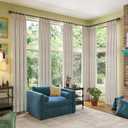 Beige Curtains for Living Room 100 Inch Long 2 Panels, Drapes for Dining Room Back Tab with Hooks Cottage Urban Decor 50x100