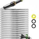 SPECILITE 304 Stainless Steel Garden Hose 100ft, No Kink with Swivel Handle, Lightweight Metal Water Hose with Brass Adjustable Nozzle for Yard Watering, Car Washing, Lawn Care