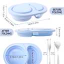 2 Pack Reusable Snack Containers with Lids, Double Compartment Silicone Snackle Box Container for Salad Sauce Condiments Snack, Small Mini Food Snackle Boxs for Lunch, Travel, Office, Picnic