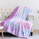 NEWCOSPLAY Super Soft Faux Fur Blanket Twin Size Multi Purple Sherpa Fuzzy Plush Warm Blanket for Sofa Bed (Multi Purple, Twin(60"x80"))
