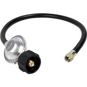 SHINESTAR 2 Feet Propane Regulator and Hose, Replacement Grill Part for Weber Spirit/ Genesis, Blackstone 28"/ 36" Griddles, Patio Heater, Fire Pit and More, 3/ 8" Female Flare for Most LP Gas Grills