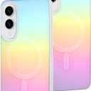 AIGOMARA Magnetic for Samsung Galaxy S25 Edge Case [Compatible with Magsafe] [Fluorescent Holographic Iridescent] Slim Shockproof Matte Protective Phone Cover for Women Girls 6.7 Inch