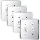 4PC Mirror Light Switch Plates Duplex Toggle 4.72" X 4.72" Switch Light Cover Durable Wall Plates Outlet Covers Acrylic Mirrored Decorative (1-Gang Duplex Toggle)