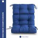 Outdoor/Indoor High Back Chair Cushion, Waterproof All-Weather Stuffed High Rebound Foam Adirondack Chair, Navy Blue, 45" x 22" x 4"