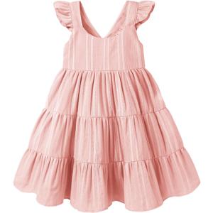 Kids Toddler Baby Girls Rainbow Dress Princess Sleeveless Beach Butterfly Sundress (2-3T)