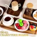 Small Charcuterie Boards Rectangular Long Wooden Platters Acacia Wood Serving Tray 2 Pcs Wooden Tray Kitchen Charcuterie Platter for Food Cookie Dessert Fruit Snack, 14" x 5.5" x 0.6"