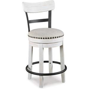 Signature Design by Ashley Valebeck 24.5" Modern Swivel Counter Height Barstool, Whitewash (Counter, Whitewash)