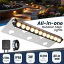 ZZXX All-in-One Retaining Wall Lights with Transformer, 2700K Hardscape Lighting, Low Voltage Landscape Lighting, IP68 Waterproof Outdoor Step Lights Fence Decor for Patio Stairs, 3W Lights 12-Pack