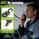 3 x Luminous CB Mic Holder, Retractable 360 Rotatable Microphone Hanger Keeper CB Radio Accessory, Heavy-Duty Tether 32" Stainless Steel Cord with Adjustable Mount Kit for Truck Night Driving