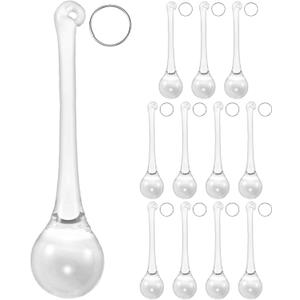 M METERXITY 12-Pack Crystal Raindrop Prisms, 78mm Replacement Chandelier Teardrop Icicle Drops Hanging Pendant for Lamp/Garden/DIY Decoration, Crystal Suncatcher [Clear]