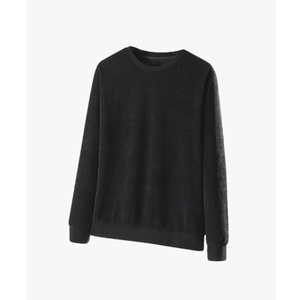 Men's Knit Long Sleeve Sweater Vintage Casual Crewneck Jumper Business Work Pullover Black M