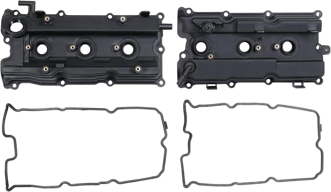 JDMSPEED New Engine Valve Cover With Gaskets Left & Right Side Replacement For Altima Maxima Murano I35 V6 3.5L 2002-2007 Replace# 264-985 264-984 13264-8J113 13264-7Y000 (Set of 2)