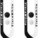 VioraWhite 8 Pcs Mini Knee Hockey Stick and Ball Set Knee Hockey Set Includes 4 Mini Sticks and 4 Foam Balls for Sports Winter Indoor Floor