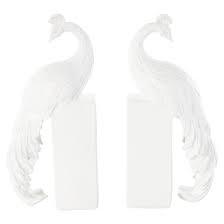 Deco 79 Resin Lizard Decorative Bookends Crawling Non Skid Bookends, Set of 2 Office Bookends7 W, 6" H, White