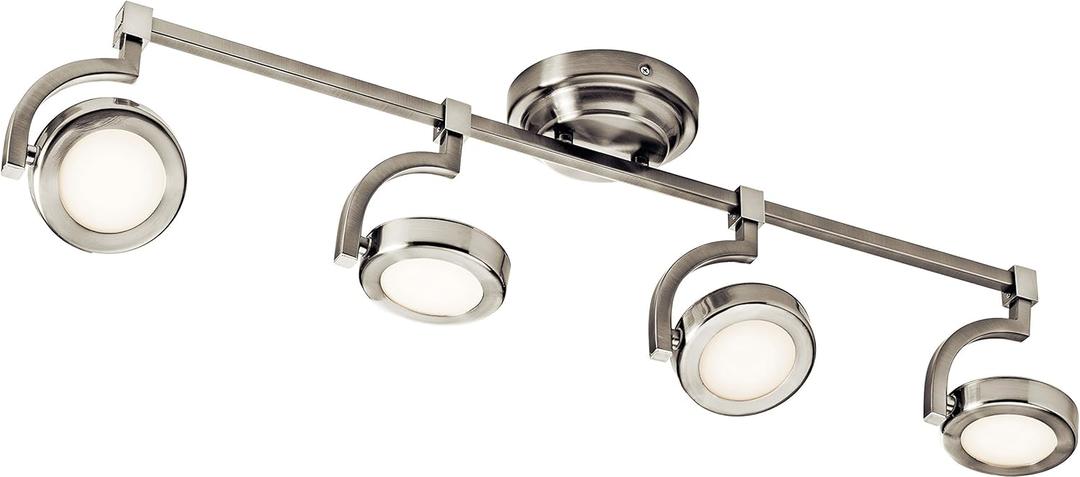 Elan 83382 Andlos Rail, 4 Light LED 19.2 Total Watts, Brushed Nickel
