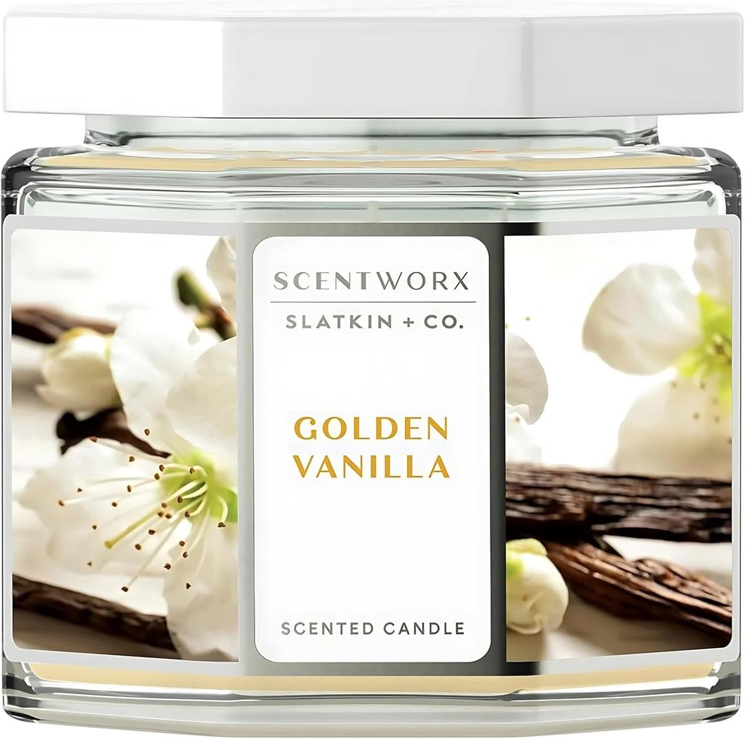 YR Scent Golden Vanilla Home Fragrance Candle  14.5 oz 3-Wick Glass Jar