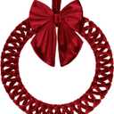15.5 Velvet Christmas Wreath Front Door Red Wreaths Christmas Decorations Indoor Artificial Decor for Party Red Wreath