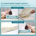 Ergonomic Memory Foam Neck Pillow Bed Pillow,Cooling Fabric,Adjustable Sandwich Pillow for Neck Pain Relief (Queen Size (2 Pack))