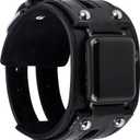 VIQIV Leather Bangle Watch Band for Apple Watch Series 8, 7, 6, 5, 4, 3, 2, 1, 8.5"-160mm, Black