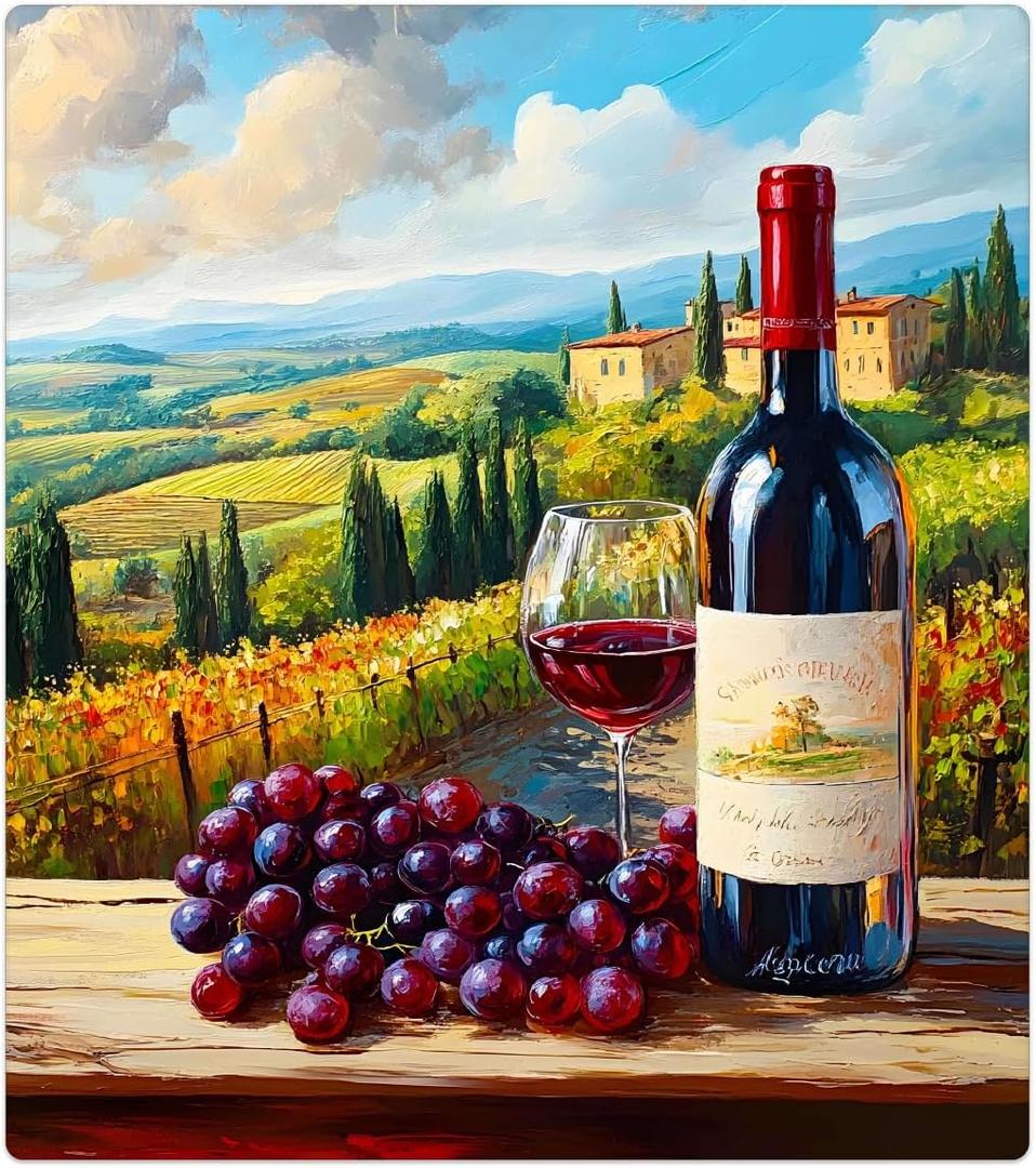 Red Wine Dishwasher Magnet Cover Decorative Magnetic Dishwasher Cover, 21 x 26 inches