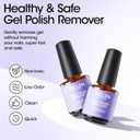 2 x Gellen Gel Nail Polish Remover - 2Pcs Gel Polish Remover for Nails with Cuticle Pusher and Cuticle Oil, Quick & Easy Gel Nail Polish Removal in 2-5 Minutes, No Need Soaking or Wrapping 15ml 0.5fl.oz