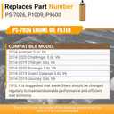PS-7026 Oil Filter Compatible with Dodge Ram 1500 2500 3500 2014-2020 Chrysler Jeep Ram Vehicle Models, Replaces 68191349AA 68191349AB