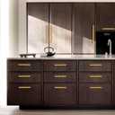 10 Pack 8.8''(224mm) Brushed Brass Cabinet Pulls Kitchen Gold Cabinet Handles Stainless Steel Drawer Pulls Square Cabinet Hardware for Cupboard