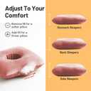 Ear Piercing Pillow for Side Sleepers with Ear Inflammation & Pressure, Soft Velvet Adjustable Ear Guard Pillow with Removable & Washable Cover (Pink, Pillow & Cover)