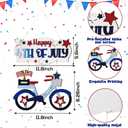 Yookeer 4th of July Decorations for Front Door 250th Anniversary Patriotic Wreath Metal Bike Sign Red White Blue Memorial Day Fourth of July Decorations for Memorial Independence Day Labor Veteran