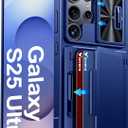 Vizvera for Samsung Galaxy S25 Ultra Case Wallet RFID [Cards Holder][Camera Cover][Edge Raised] Full Body Rugged Shockproof Silicone Protective Phone Case for Galaxy S25 Ultra 6.9" 2025(Blue)