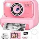 Instant Print Camera for Kids, 2.4 Inch Screen Kids Digital Cameras, Christmas Birthday Gifts for Girls Age 3-12, Portable Toddler Travel Toy for 3 4 5 6 7 8 9 10 Year Old Girls Boys