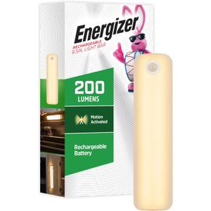 Energizer Rechargeable LED Motion Sensing Light Bar, 9.5in USB-C, Wireless, Stick-On. Ideal for Under Cabinets, Kitchens, Closets, and Garages (81758) White