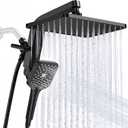 KOSNEW® 12" XXL Rainfall Shower Head with Handheld Combo Set, Matte Black