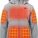 ORORO Men's Dual Control Heated Jacket with 5 Heat Zones (Pocket Heating), Heating Coat with Battery (Large, Grey)