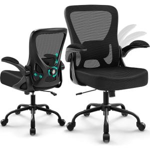 AreShark Office Chair - Ergonomic Breathable Mesh Desk Chair with Adjustable Lumbar Support and Flip-up Armrests - Executive High Back Rolling Swivel Comfortable Computer Gaming Chair for Home Office, Office Chair without Headrest