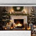 Christmas Photo Backdrop Kate Xmas Fireplace Photography Background Santa Home Decoration Family Phohoshoot Props, 7x5ft (75ft)