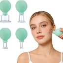 Facial Cupping Set for Face, Soft Silicone Cupping Therapy Set, Eye Face Vacuum Massage Anti Cellulite Cup & Refreshing Contours for Daily Beauty Body Cup Fascia Massager & At-Home Facial Spa, 4 Sizes