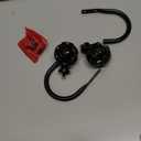 KAMANINA Decorative Curtain Drapery Holdbacks, Curtain Tiebacks Hooks with Screws Wall Mounted, Netted Texture Finials for Drapes Window Home Decoration, Black (1 Pair/2 Pack), Small